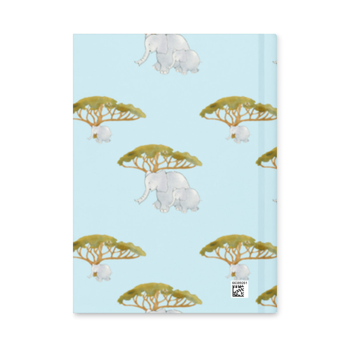 Back cover of the Elephant and Trees hardcover journal