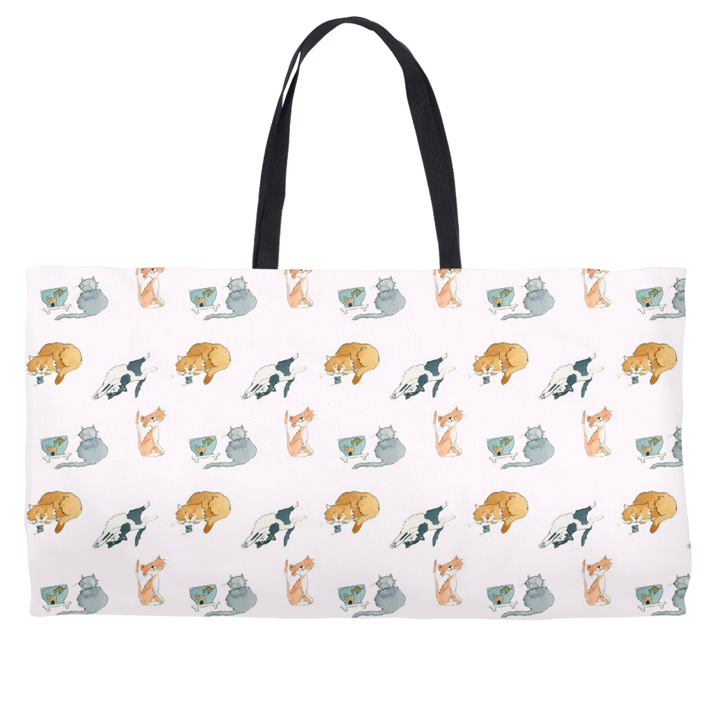 Cats Pattern Weekender Tote (Pink)