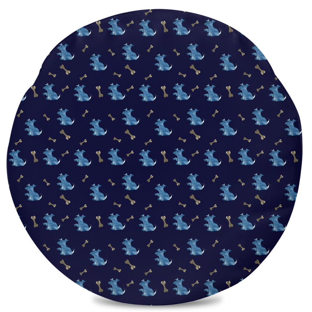 Simple Dog and Bone Pattern Duffle Bag (Dark Blue)