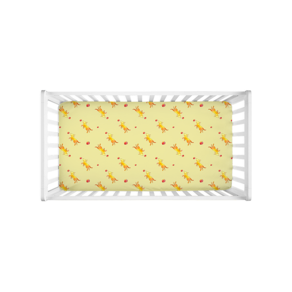 Playful Puppy Pattern Crib Sheet (Yellow)