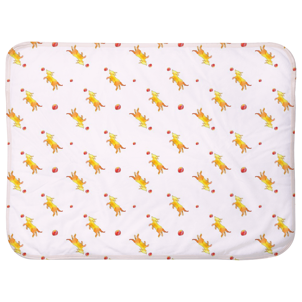 Playful Puppy Pattern Baby Sherpa Blanket (Pink)