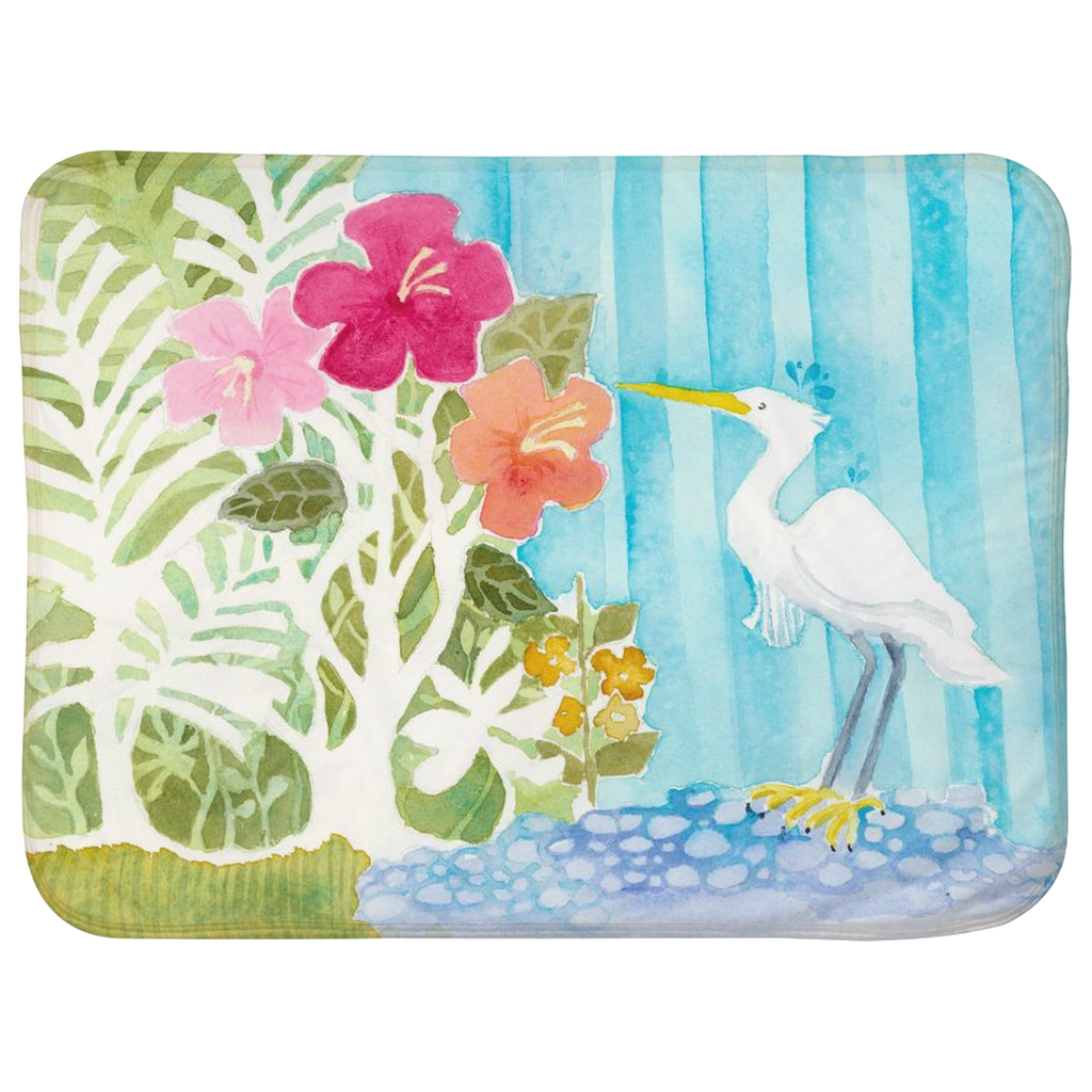 Snowy Egret Baby Sherpa Blanket