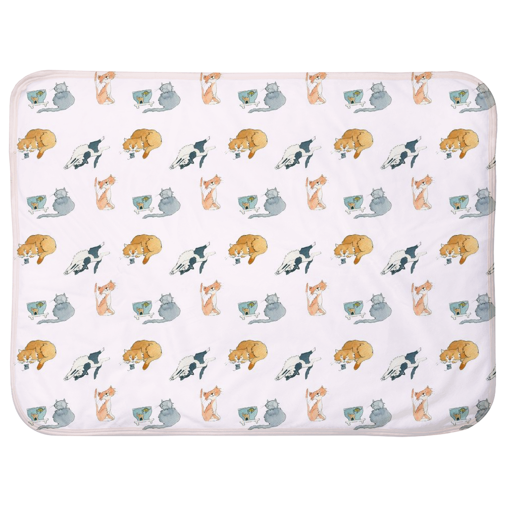 Cats Pattern Baby Sherpa Blanket (Pink)