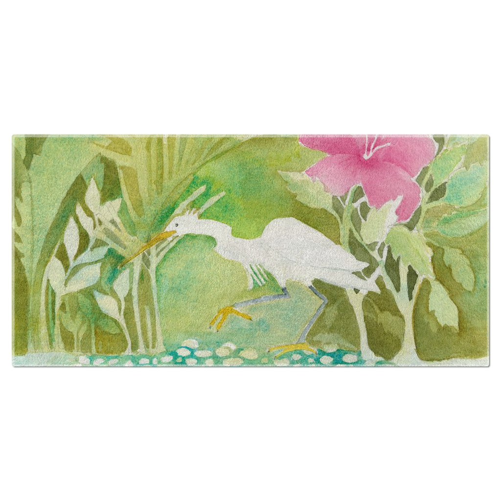 Snowy Egret Hunting Beach Towel