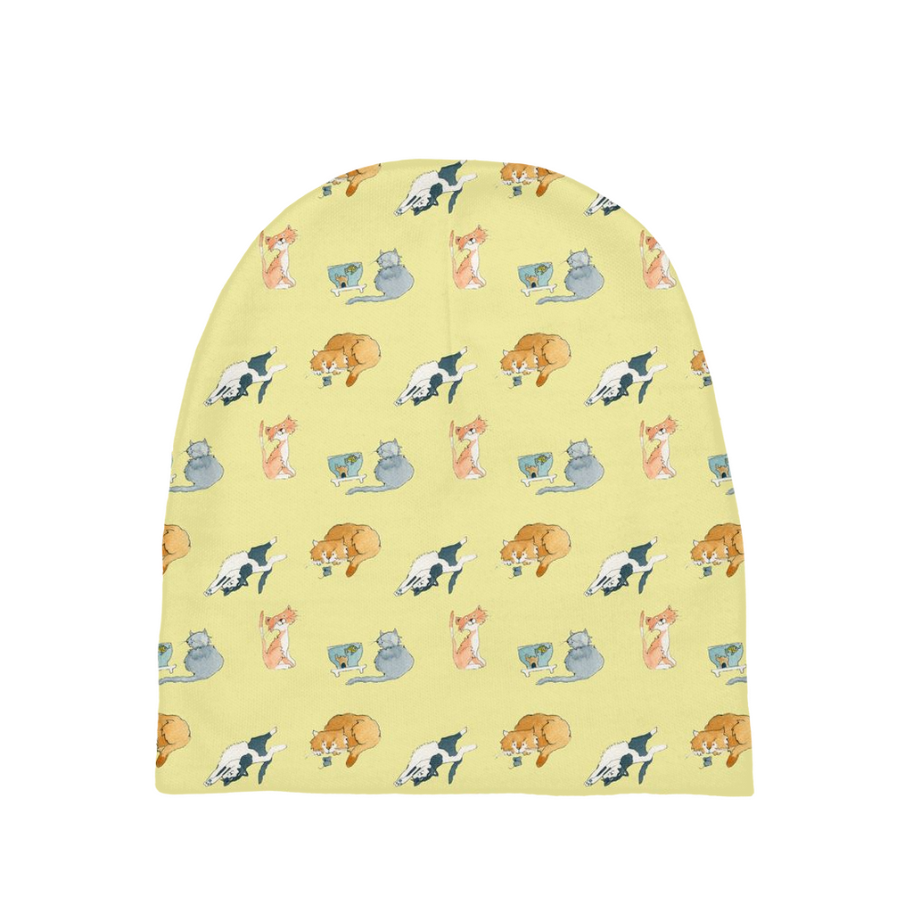Cats Pattern Baby Beanie (Yellow)