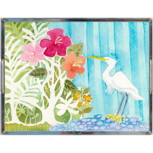 Snowy Egret Acrylic Tray
