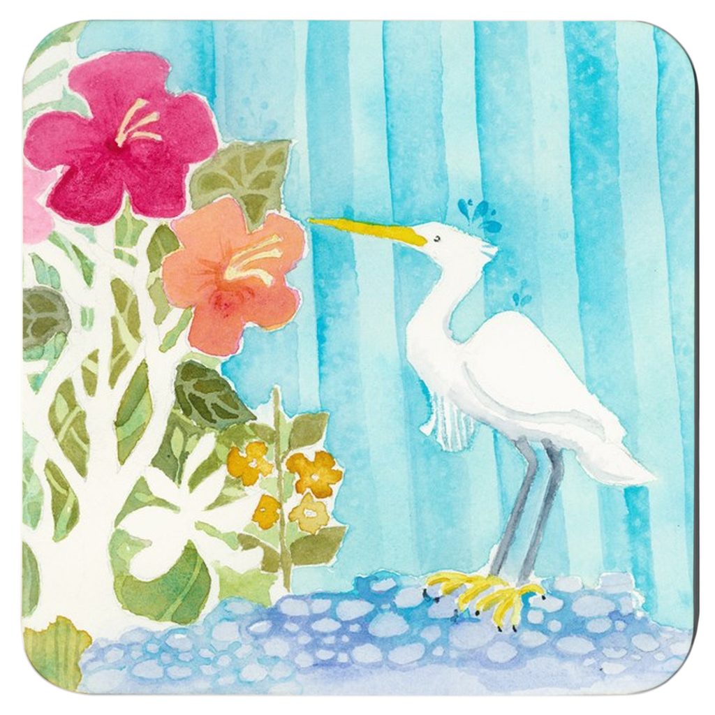 Snowy Egret Coasters