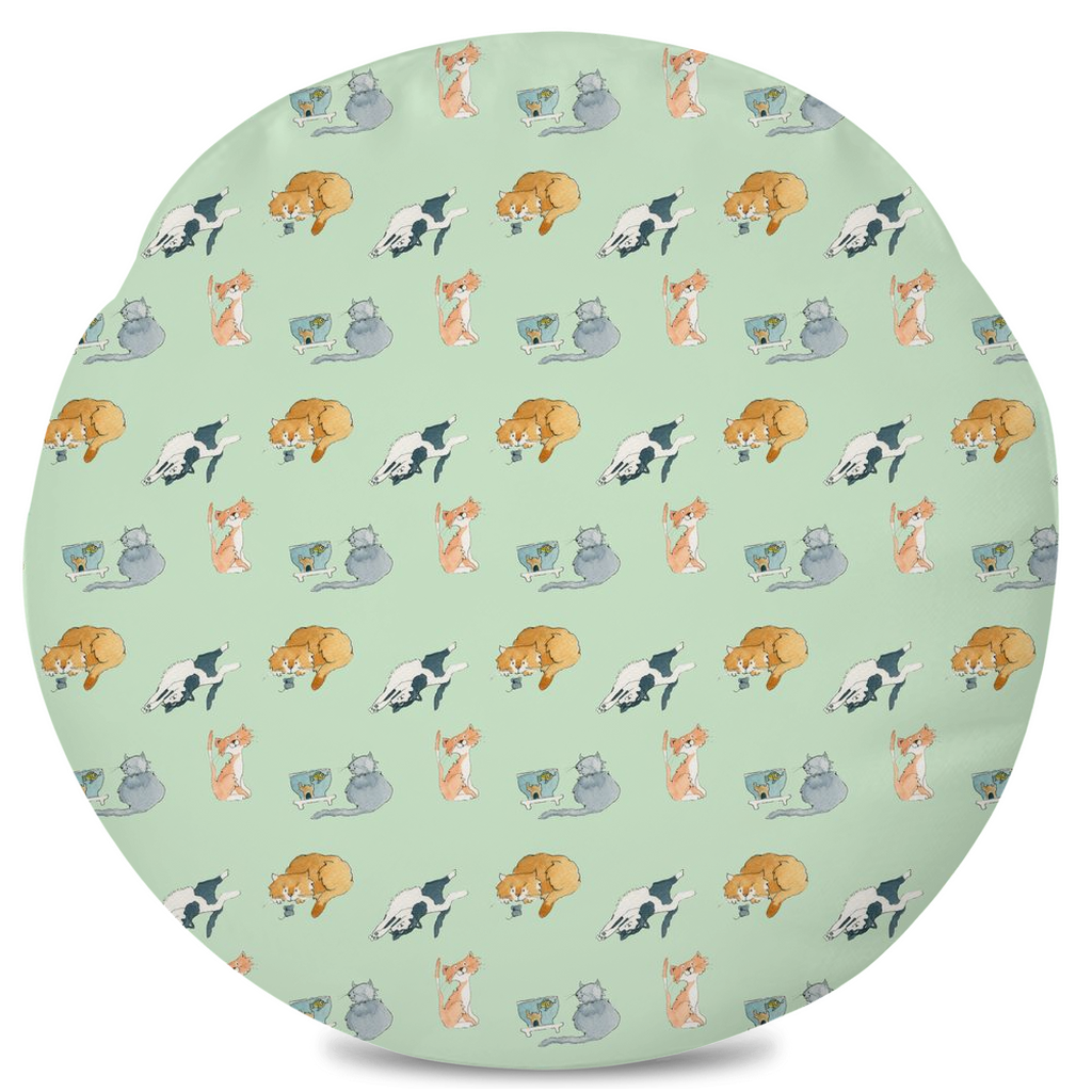 Cats Pattern Duffle Bag (Green)