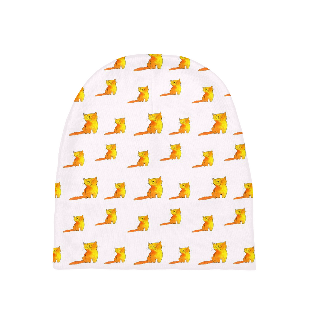 Happy Cat Pattern Baby Beanie (Pink)