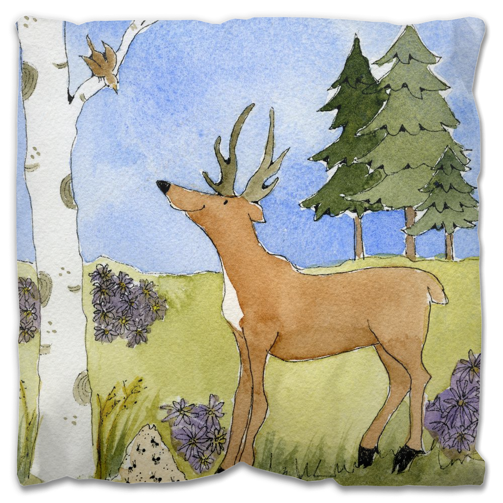 Alpine Wildflowers Outdoor Pillow – Colorado Mountain Art
