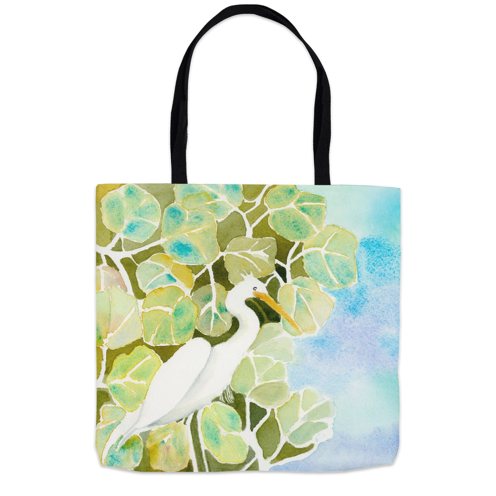 Snowy Egret and Sea Oats Tote Bag