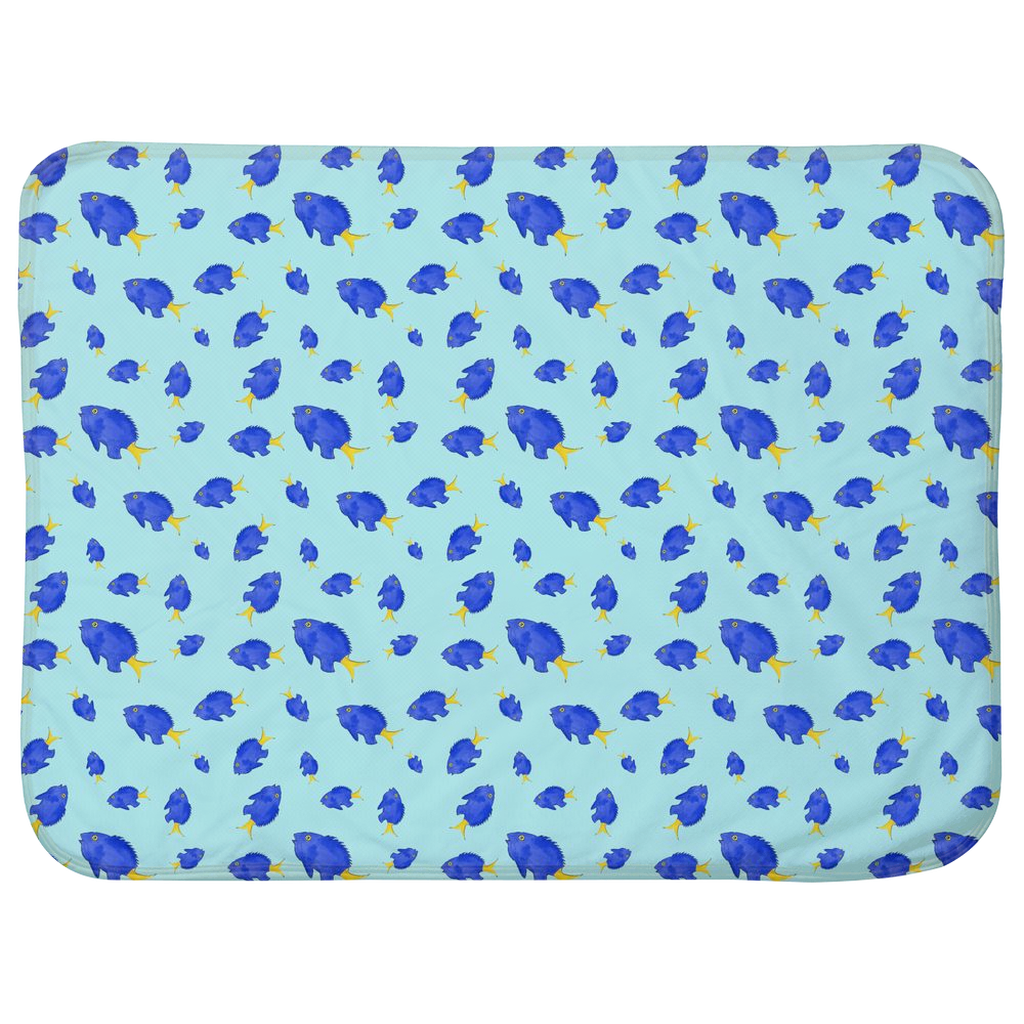 Yellowtail Fish Pattern Baby Sherpa Blanket