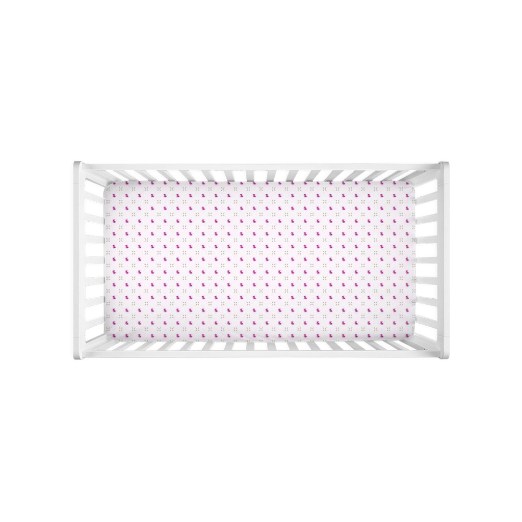 Simple Dog and Bone Pattern Crib Sheet (Pink)