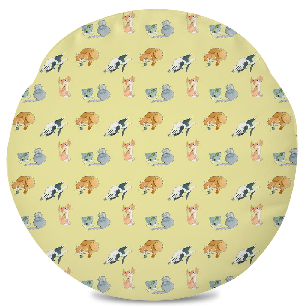 Cats Pattern Duffle Bag (Yellow)