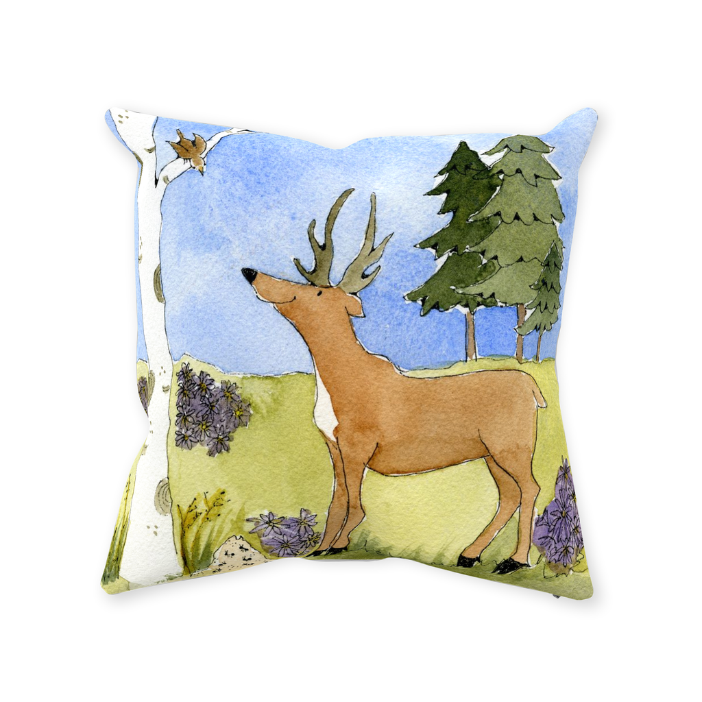 Alpine Wildflowers throw pillow