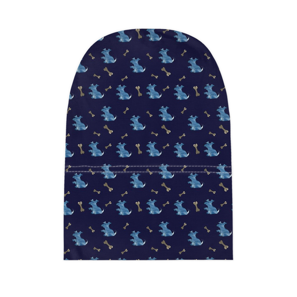 Simple Dog and Bone Pattern Baby Beanie (Dark Blue)
