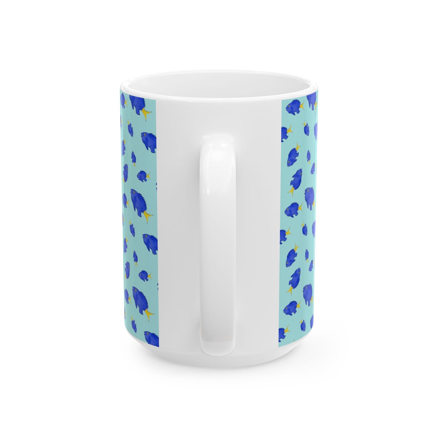 Yellowtail Fish Pattern Ceramic Mug