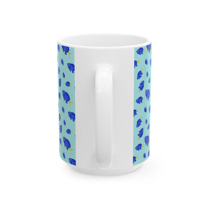Yellowtail Fish Pattern Ceramic Mug