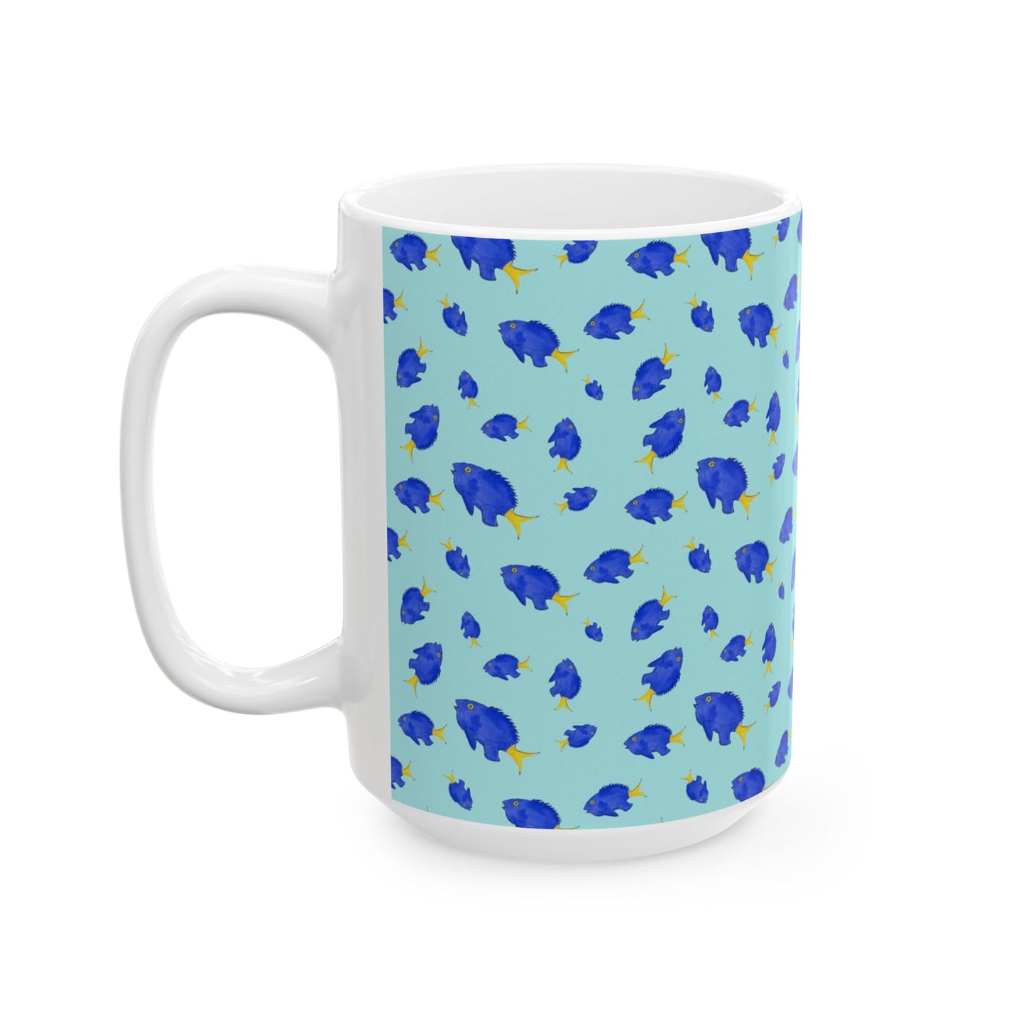 Yellowtail Fish Pattern Ceramic Mug
