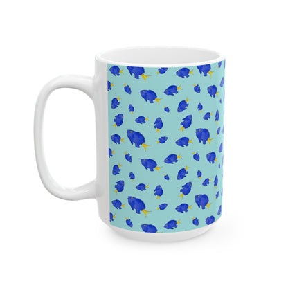 Yellowtail Fish Pattern Ceramic Mug