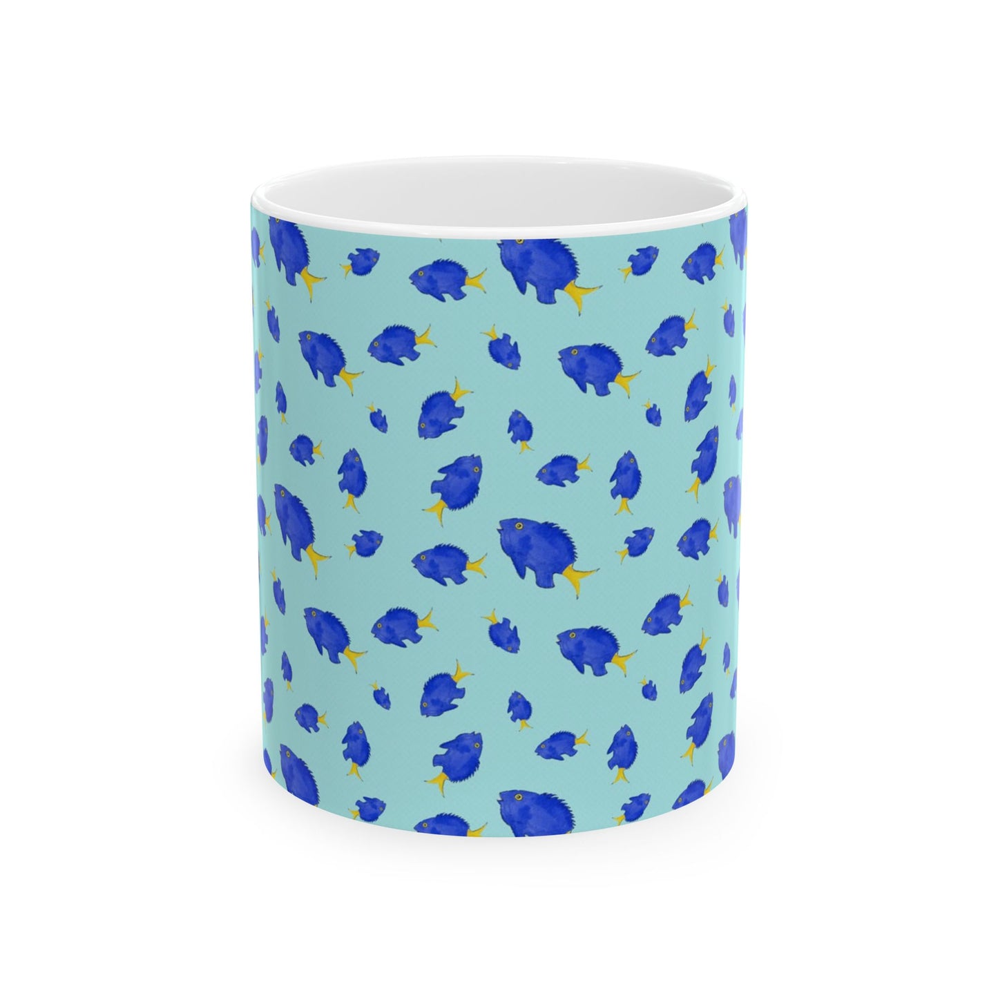 Yellowtail Fish Pattern Ceramic Mug