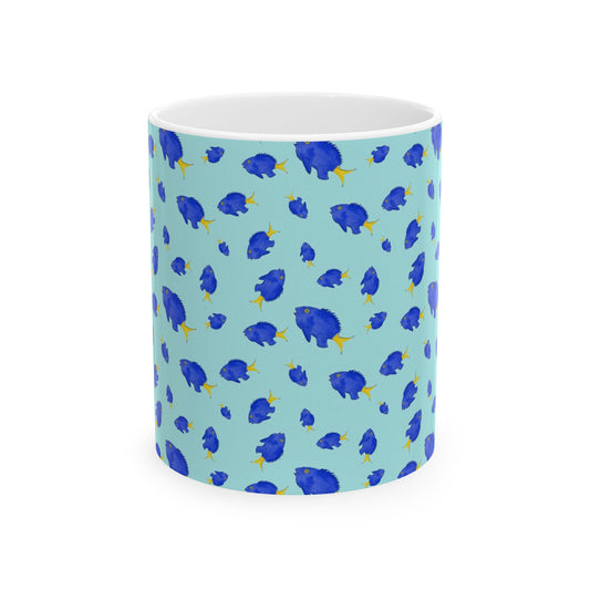Yellowtail Fish Pattern Ceramic Mug