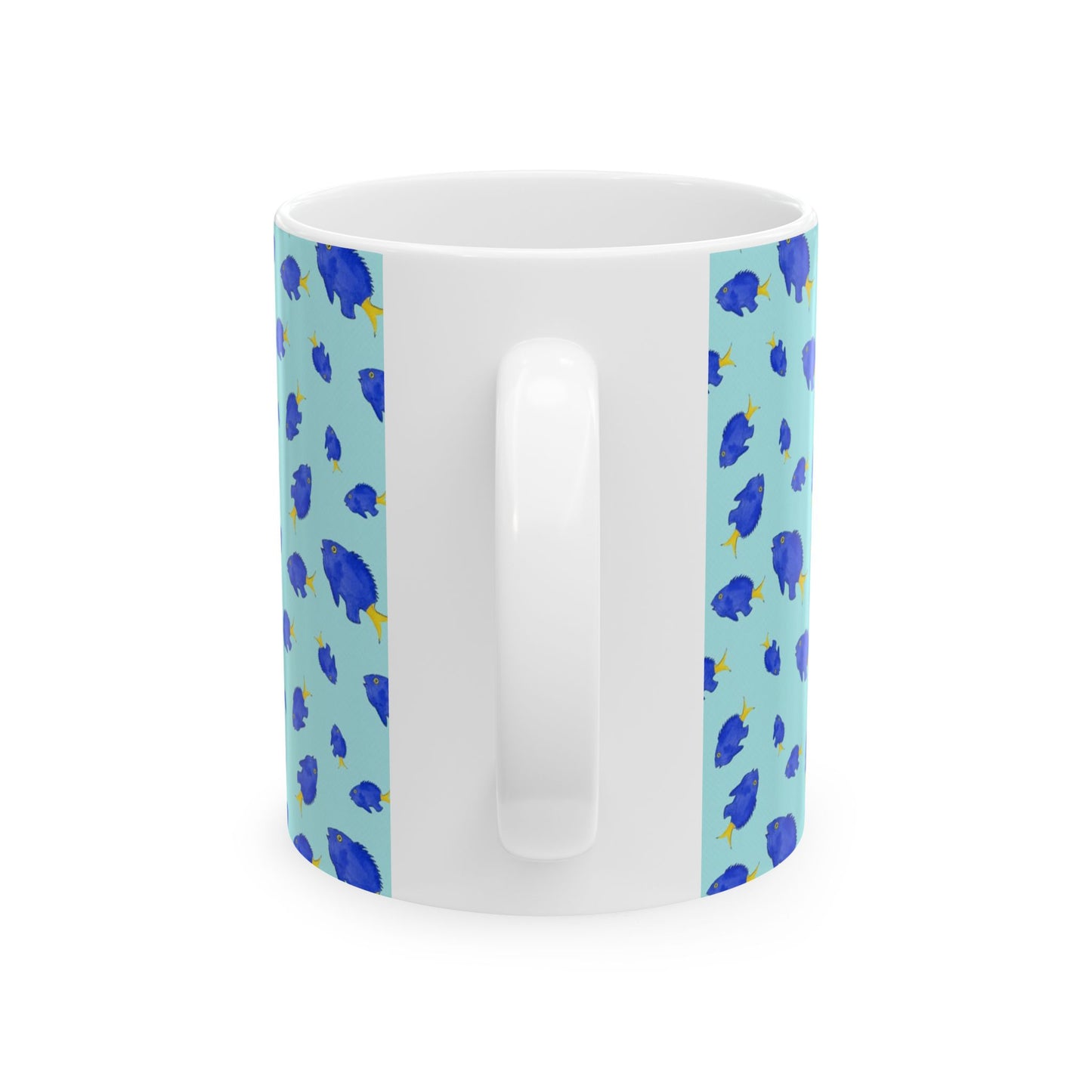 Yellowtail Fish Pattern Ceramic Mug