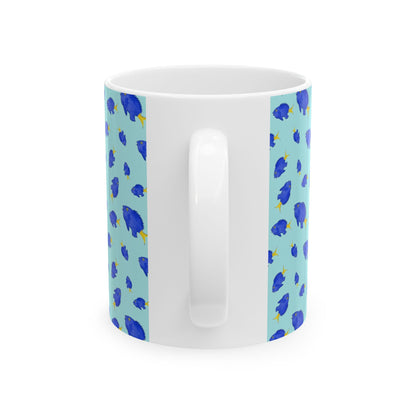 Yellowtail Fish Pattern Ceramic Mug