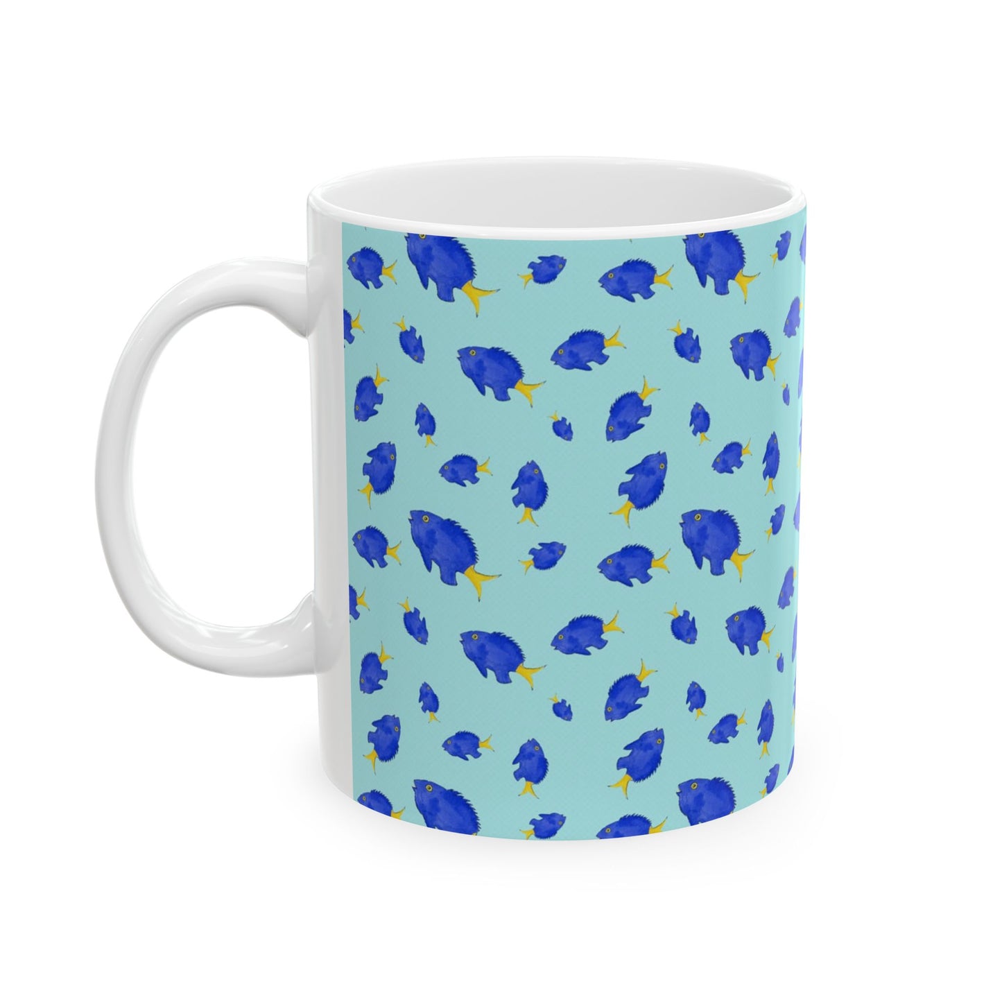 Yellowtail Fish Pattern Ceramic Mug