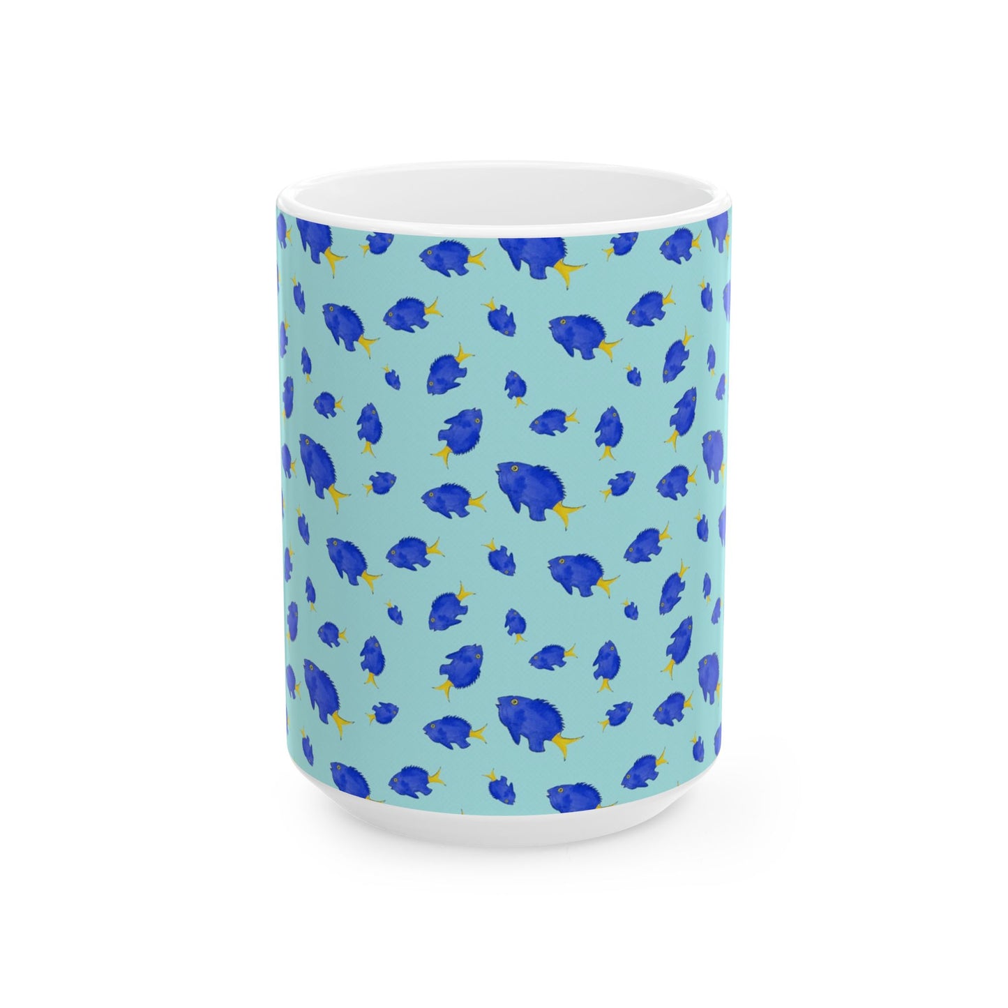 Yellowtail Fish Pattern Ceramic Mug