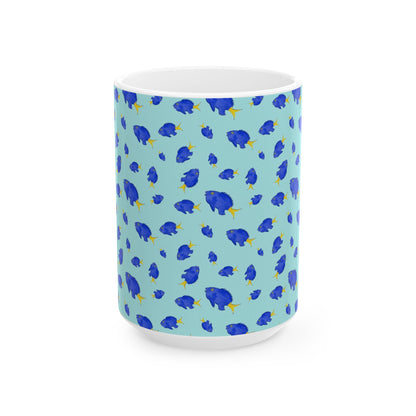 Yellowtail Fish Pattern Ceramic Mug