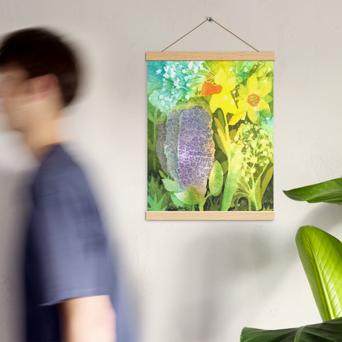 Grief and Forgiveness Garden hanging poster on a wall in a bright room