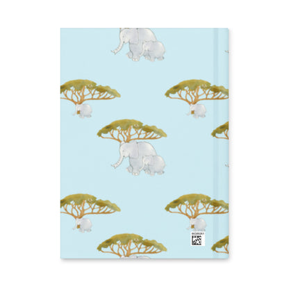 Back cover of the Elephant and Trees hardcover journal