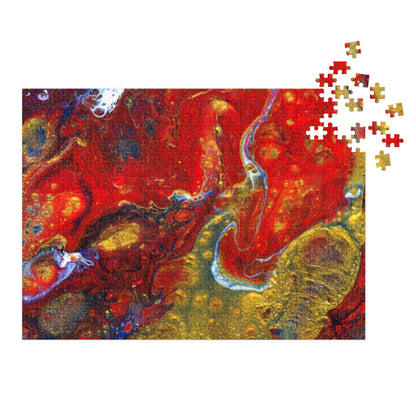 Lava Flow jigsaw puzzle with loose pieces at one corner