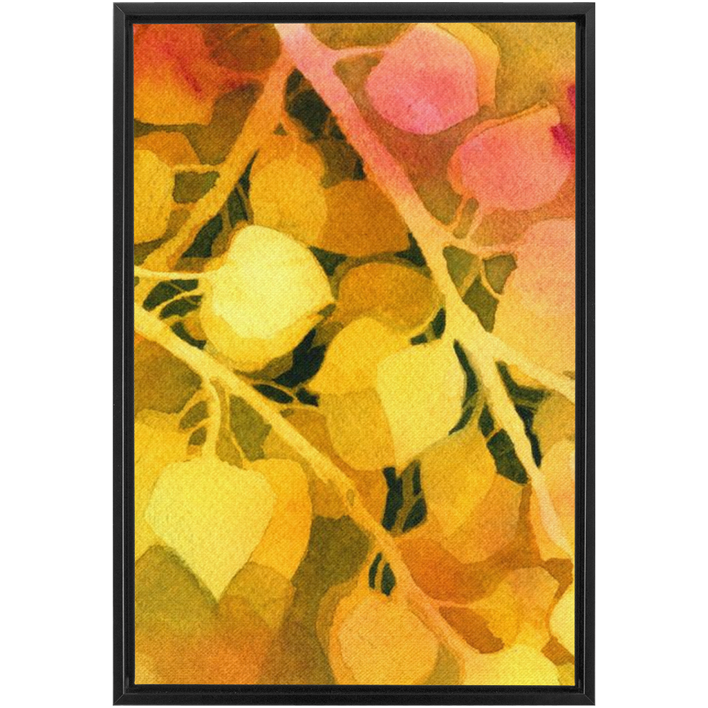 Golden Aspen Framed Traditional Stretched Canvas