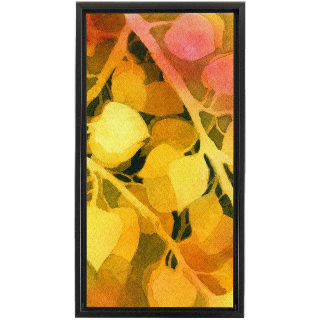 Golden Aspen Framed Traditional Stretched Canvas