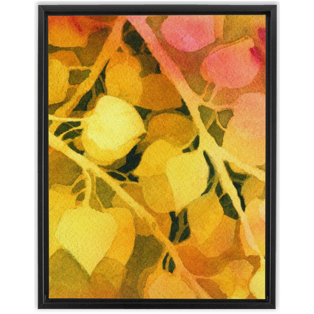 Golden Aspen Framed Traditional Stretched Canvas