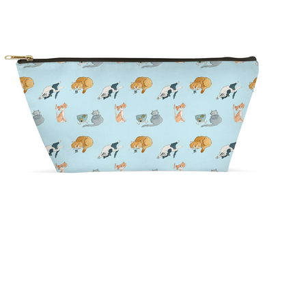 Cats Pattern Accessory Pouch (Blue)