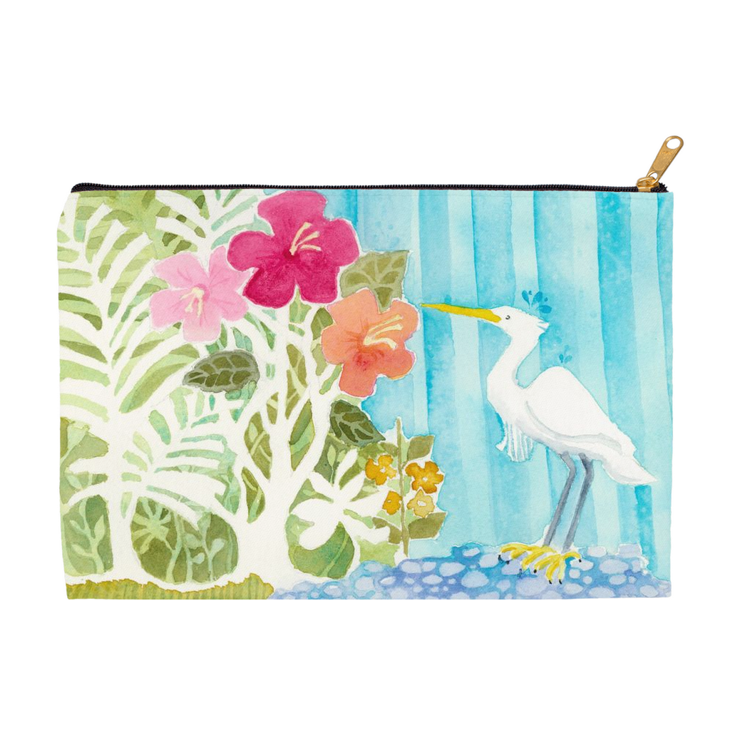 Snowy Egret Accessory Pouch