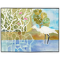 Snowy Egret Fishing Floor Mat