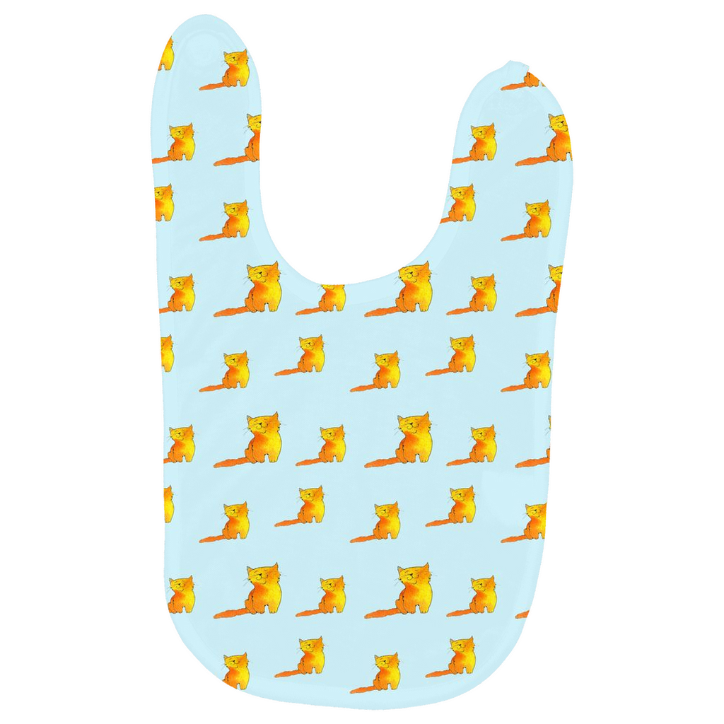 Happy Cat Pattern Baby Bib (Blue)