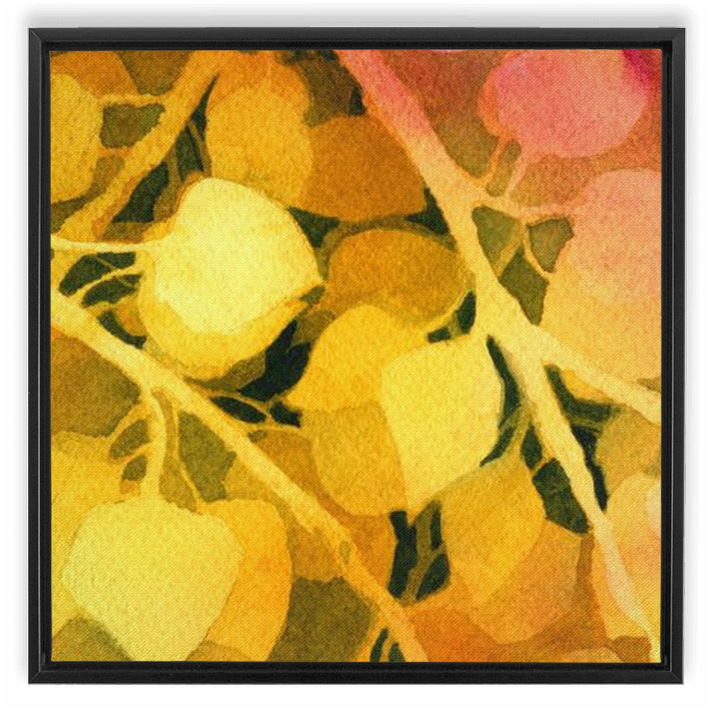 Golden Aspen Framed Traditional Stretched Canvas