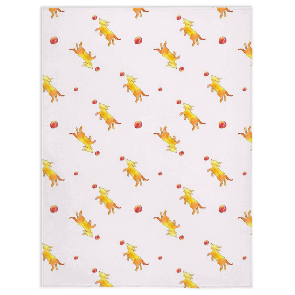 Playful Puppy Pattern Minky Blanket  (Pink)