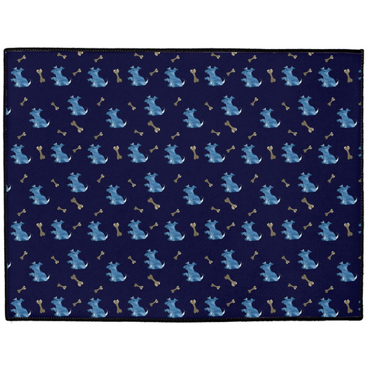 Simple Dog and Bone Pattern Floor Mat (Dark Blue)