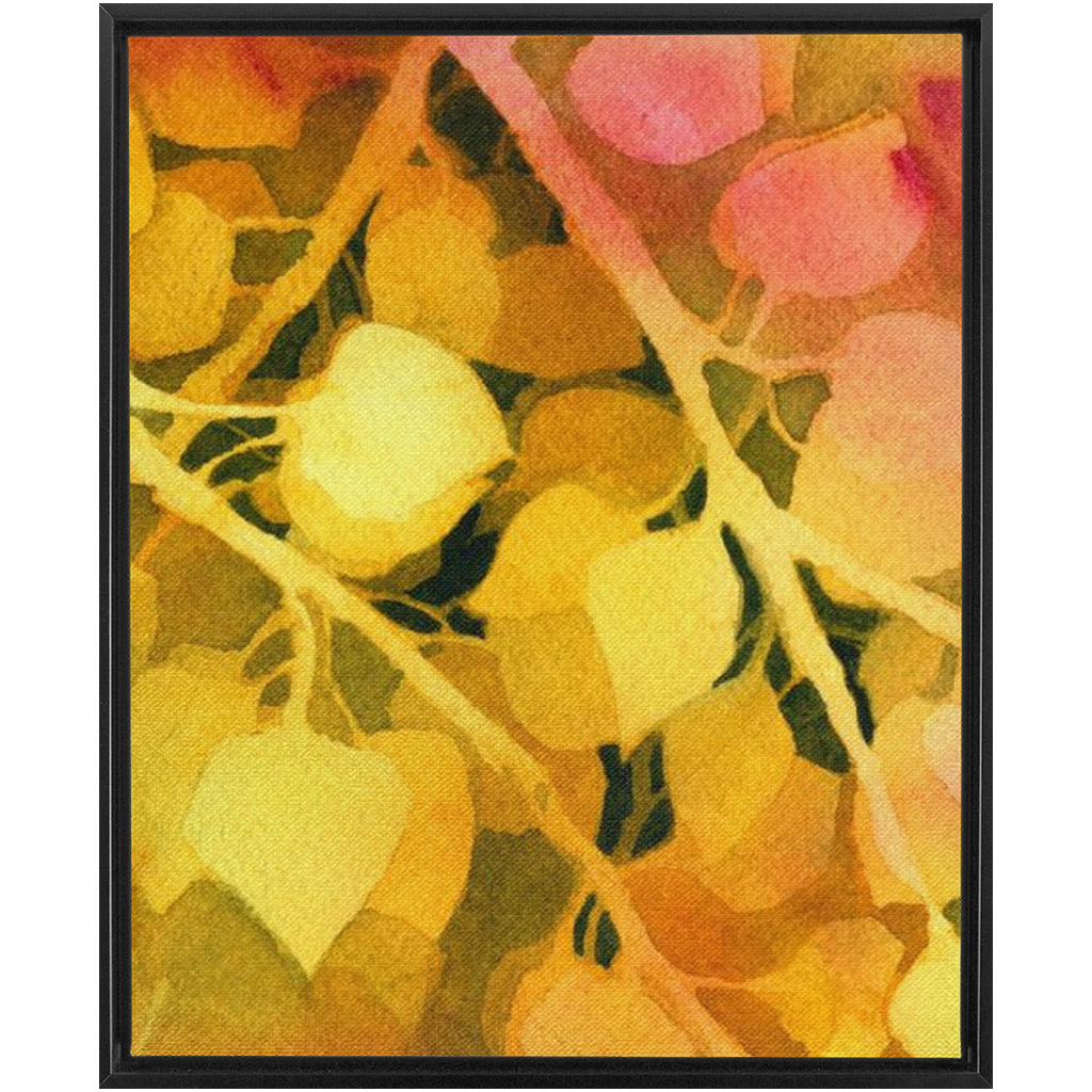 Golden Aspen Framed Traditional Stretched Canvas