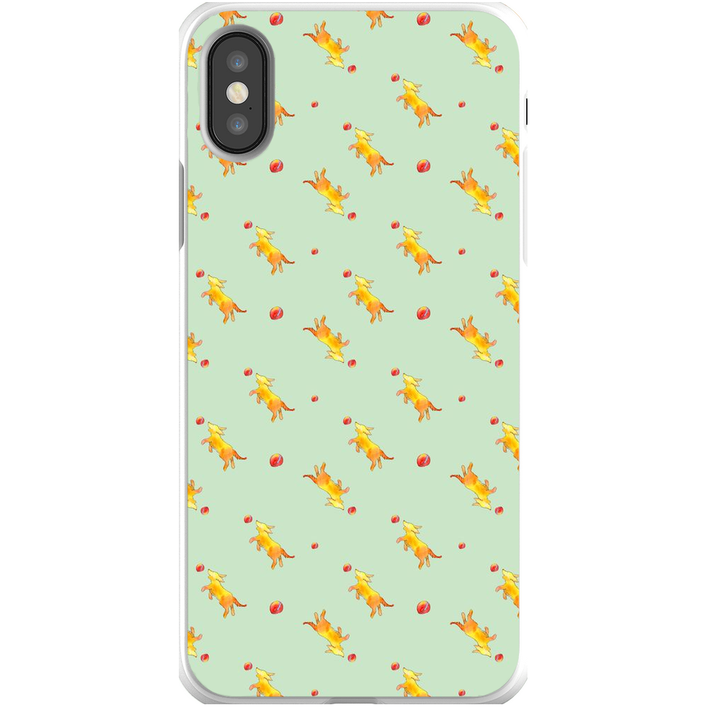 Playful Puppy  Pattern  iPhone Case (Green)