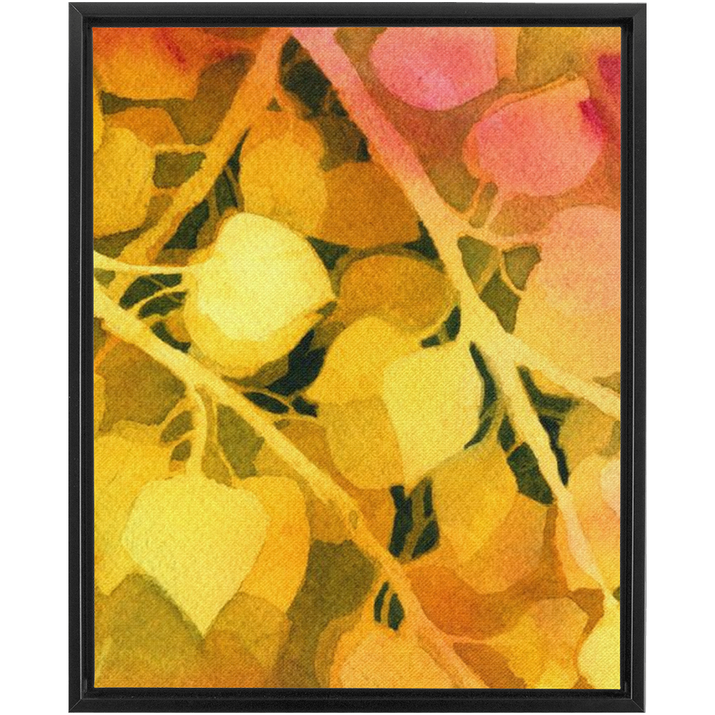 Golden Aspen Framed Traditional Stretched Canvas