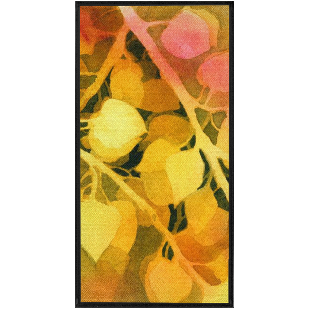 Golden Aspen Framed Traditional Stretched Canvas