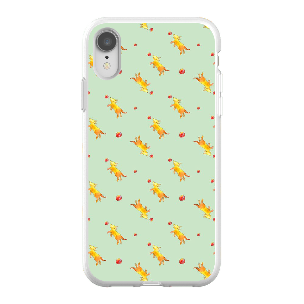Playful Puppy  Pattern  iPhone Case (Green)