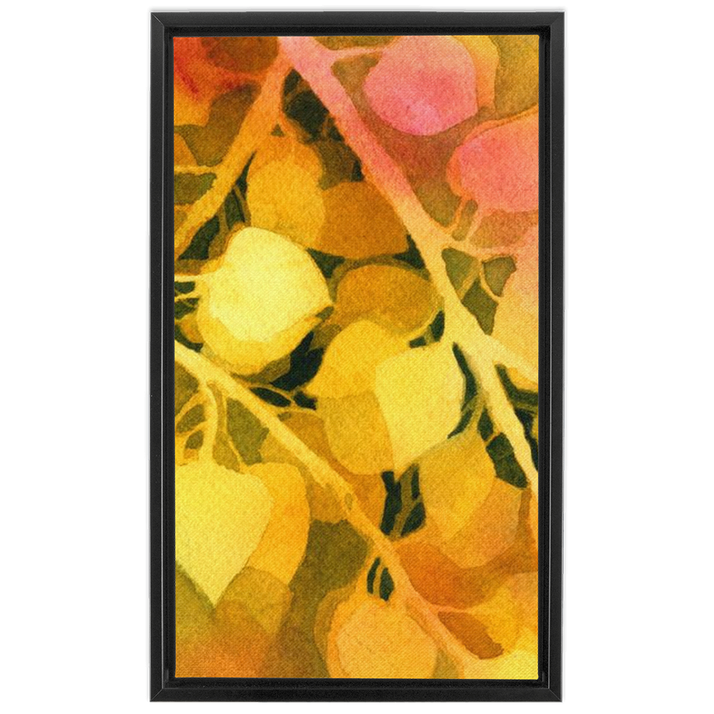 Golden Aspen Framed Traditional Stretched Canvas